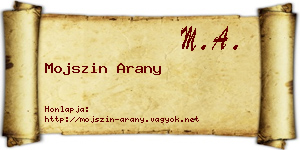 Mojszin Arany névjegykártya